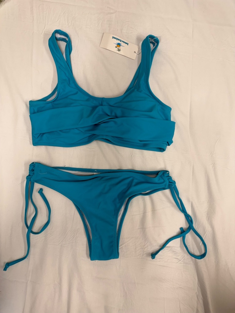 Women's Teal Two-Piece Tie-Side Bikini Set